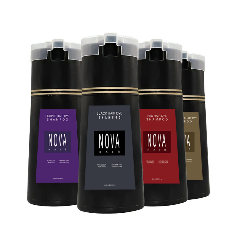 现货跨境爆款Nova Hair Dye Shampoo固色剂温和不刺激发膏|undefined