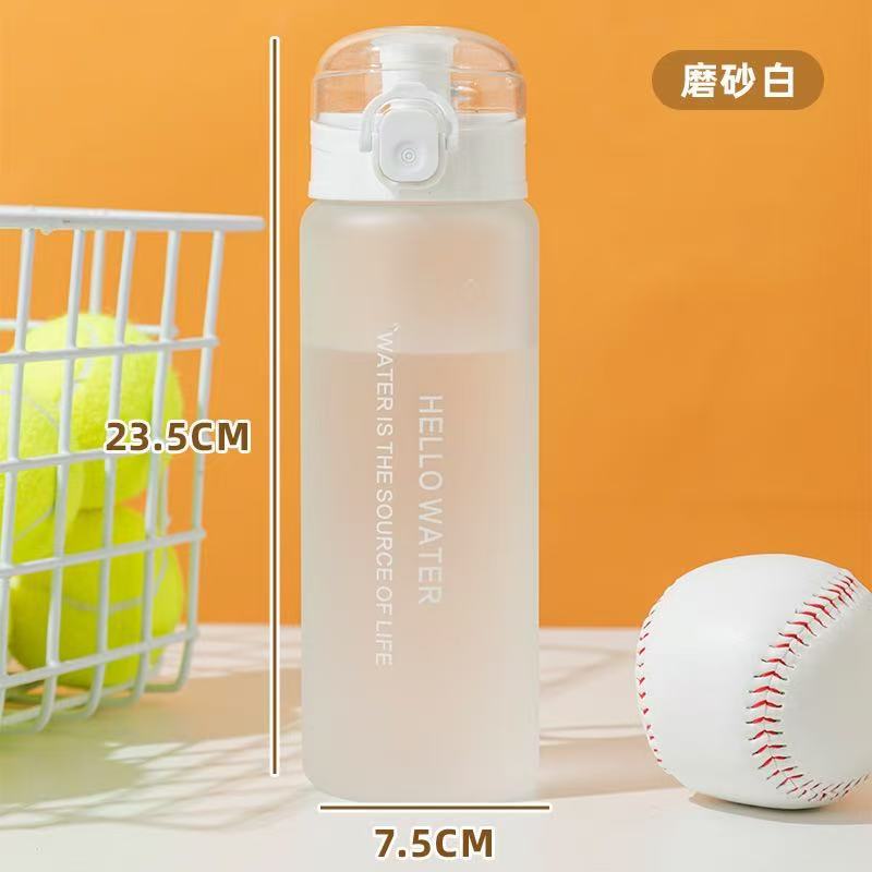 Cross-border frosted sports water bottle high-end large capacity portable student outdoor cup water bottle