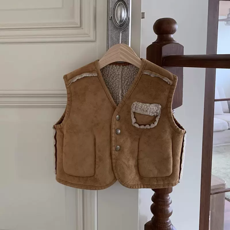 男童两面穿马甲外套秋季韩版童装秋冬衣服婴儿毛绒马甲宝宝外出服