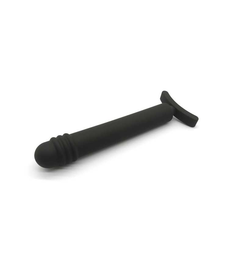 Dual-Purpose Silicone Anal Plug, 12-Inch Black Unisex Adult Toy — detail image 6