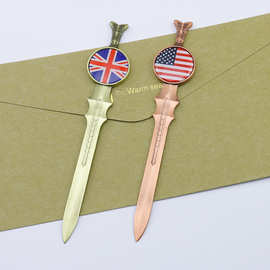 新款创意复古剑形拆信刀 金属开信刀锌合金仿金拆快递文件刀现货