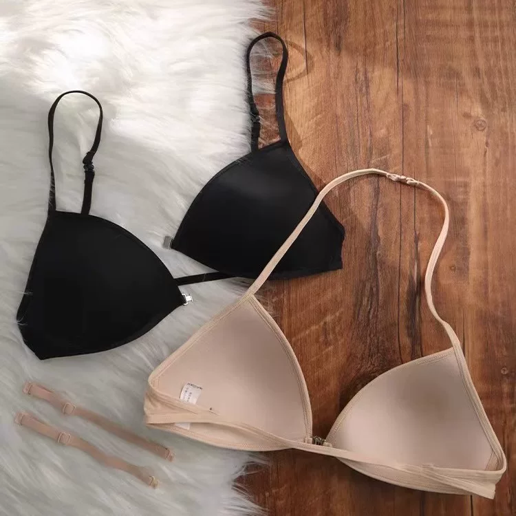 Push up bra, comfortable thin wireless bra, underwear, french style, beautiful back