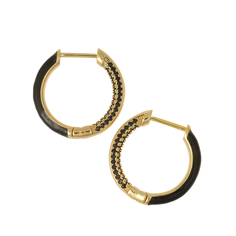 Fashion Zircon Circle Earrings Wholesale display picture 5