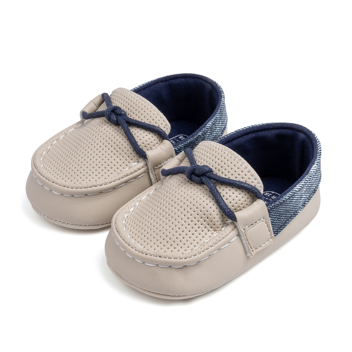 Primavera y otoño nuevos zapatos de bebé 0-1 años estilo británico suave Fondo bebé Niño Zapatos guisantes zapatos de cuero zapatos de bebé