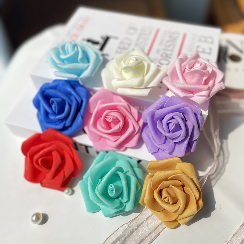 花家具客厅摆件婚庆装饰花胸花PE泡沫花假花玫瑰花批发