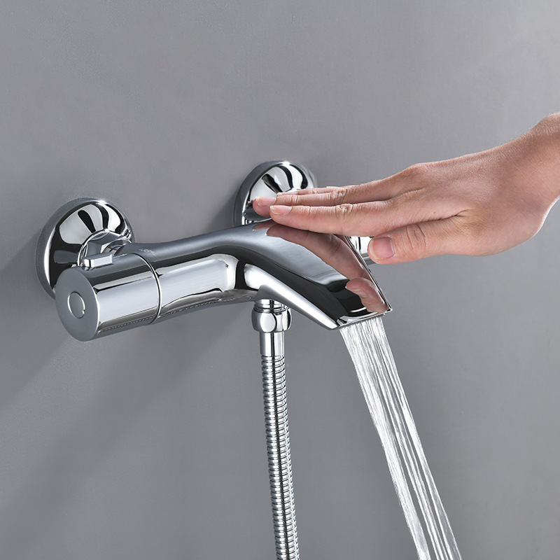 Resen Wholesale Cross-Border Surface-Mounted Wall-Mounted Bathtub Faucet All-Copper Lifting Bathtub Faucet Shower Constant Temperature Bathtub Water