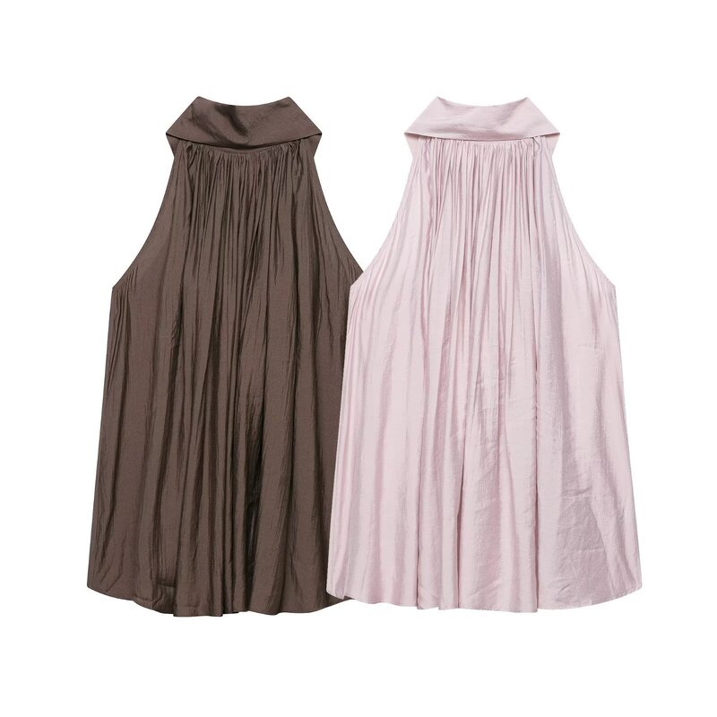 Taop&Za Women's Clothing 2026 Summer New Style Blended Two-Way Sleeveless Relaxed Fit Ribbon A-Line Shirt 345913 Taop&Za Women's Clothing 2026 Summer New Style Blended Two-Way Sleeveless Relaxed Fit Ribbon A-Line Shirt 345913
