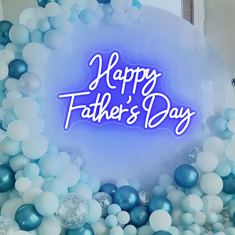 Happy Father's Day LED Neon Light Decorations, Father's Day Party Neon Event Home Wall Decorations
