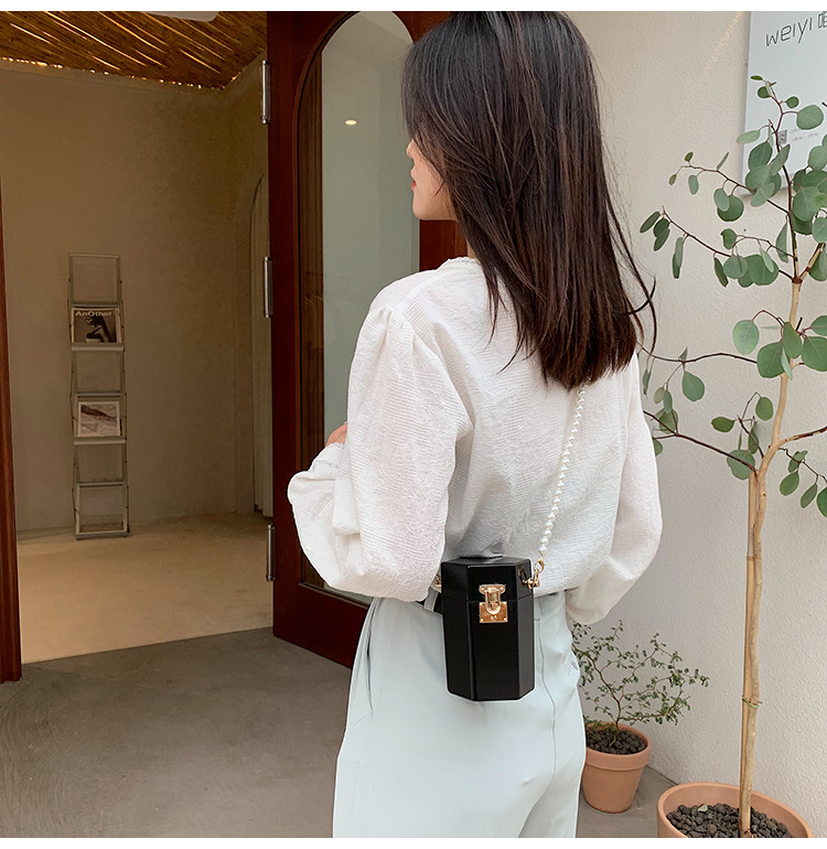 حقيبة صندوق شفافة من الأكريليك 2021 مد صغير ، فتاة صغيرة منعشة ، Xiaoxiangfeng Pearl ، حقيبة صندوق العشاء display picture 2
