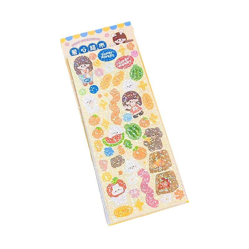 Goka pegatinas con Goka traje coreano mano cuenta pegatinas 12 unidades en láser lindo de alto aspecto