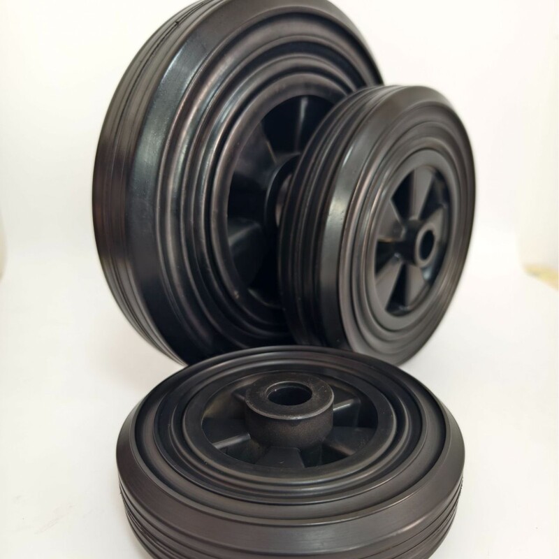 Rubber Wheel Industrial Wheel Garbage Barrel Wheel 8 Inch 10 Inch Solid Industrial Wheel Trolley Caster Sanitation Barrel Wheel