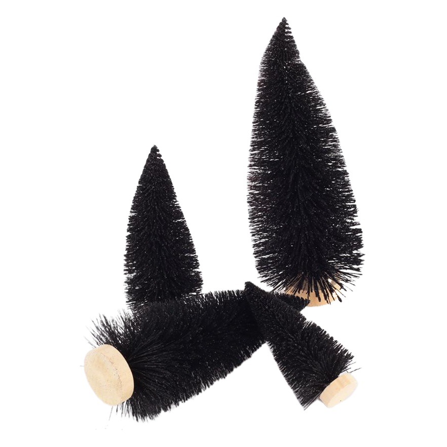 Suministro directo de fábrica nuevas decoraciones de Navidad decoración de escritorio de Navidad aguja de pino negro polvo mini árbol de Navidad