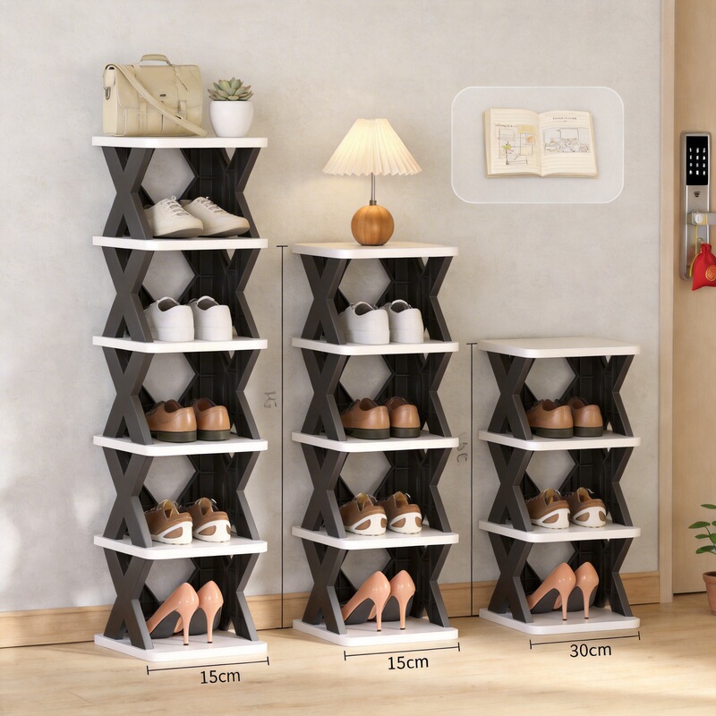 No-Drill Plastic Storage Rack for Bathroom and Balcony, Multi-Layer Storage Rack, Economical Household Shoe Rack, Wholesale