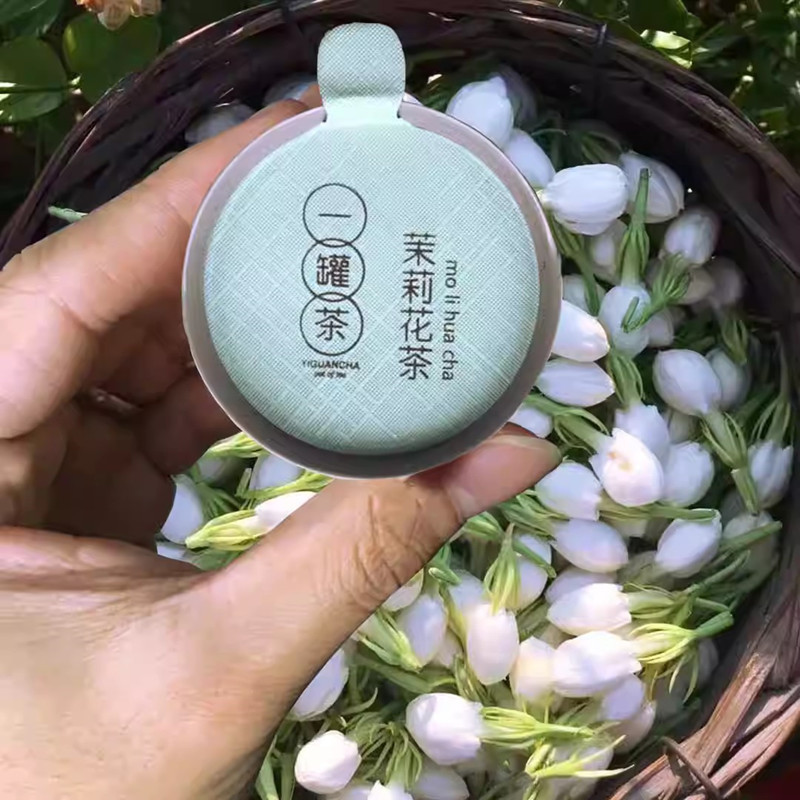 芳茗雅飘雪 罐装品鉴 茉莉花茶 新茶浓香型四川花毛峰绿茶叶