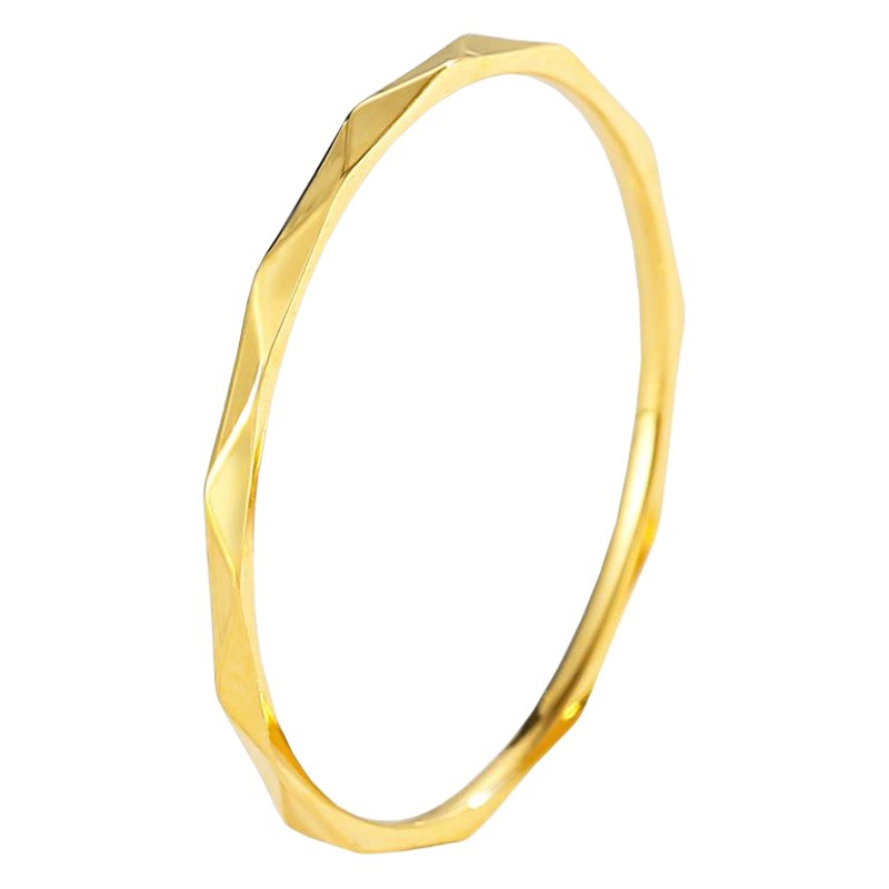 Internet Celebrity Popular Fashionable Titanium Steel Rose Gold Thin V-Shaped Flower Ring Non-Fading Ins Food Ring Tail Ring Wholesale