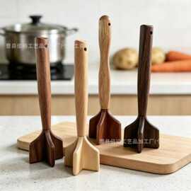 跨境木质厨房捣碎器手持式肉馅土豆泥碾压器家用烹饪工具搅拌器