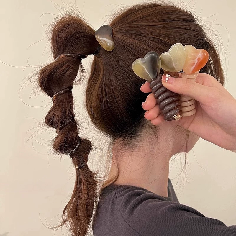 Японская волосная штучка (Hair Rope), элегантная хвостик с декоративным сердечком/бабочкой, легкий 22 г