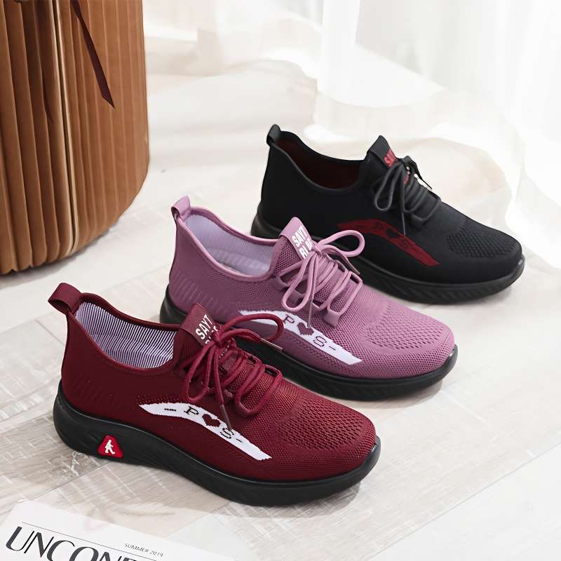 高颜值春夏潮流女中口软底运动鞋超轻广场舞服务员休闲妈妈健步鞋