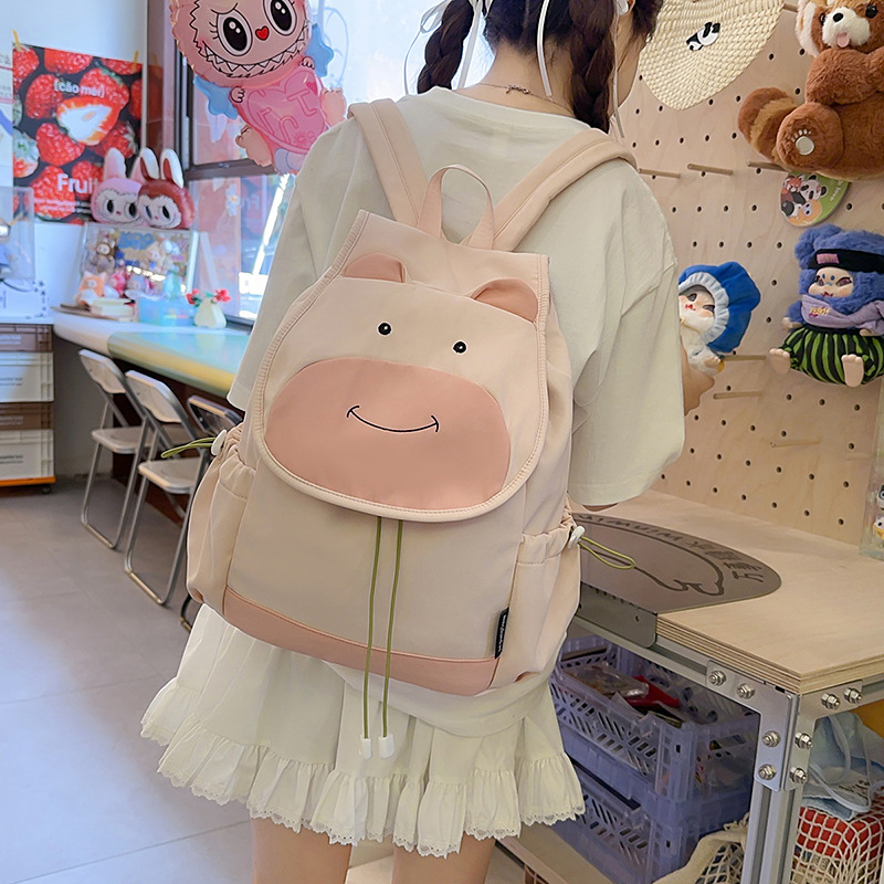 新款ins小众设计双肩包包卡皮学院风少女个性简约大容量学生背包