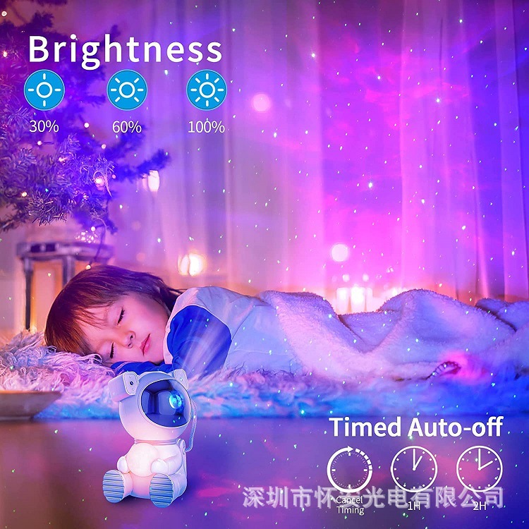 2024 astronauta luz de cielo estrellado luz de noche LED de alta definición luz de proyección de atmósfera de cabecera enchufable USB