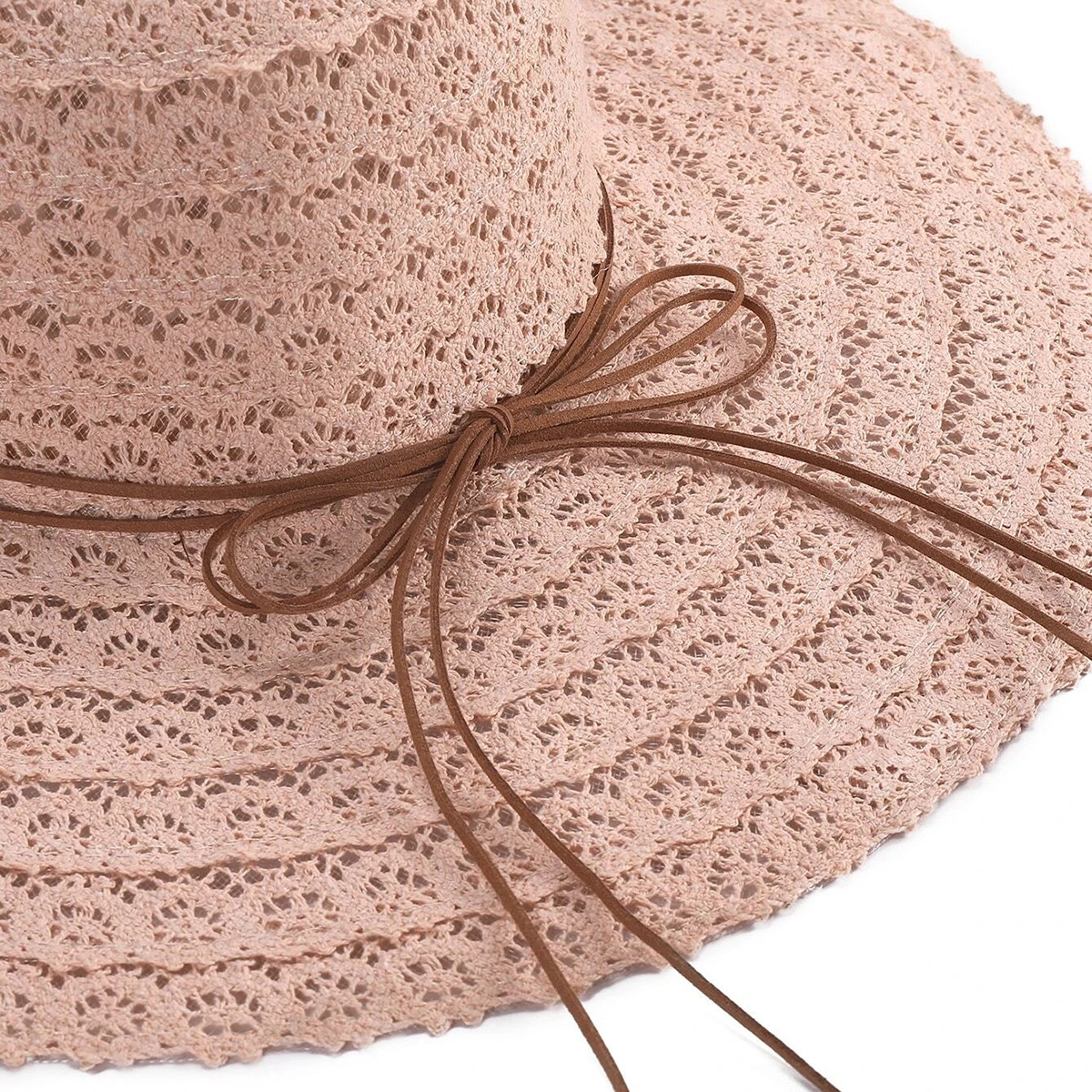 Korean Fashion Big Eaves Breathable Lace Straw Hat display picture 11