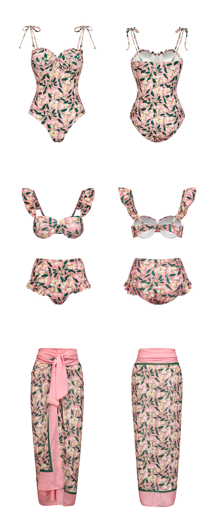 Ditsy Floral Pattern Women'S Gender Women's Ditsy Floral 1 Piece 2 Piece Set 3 Piece Set Tankinis