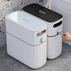 エココの新しいゴミ箱家庭用トイレのキッチンの隙間に蓋付きの大型自動包装紙桶があります。