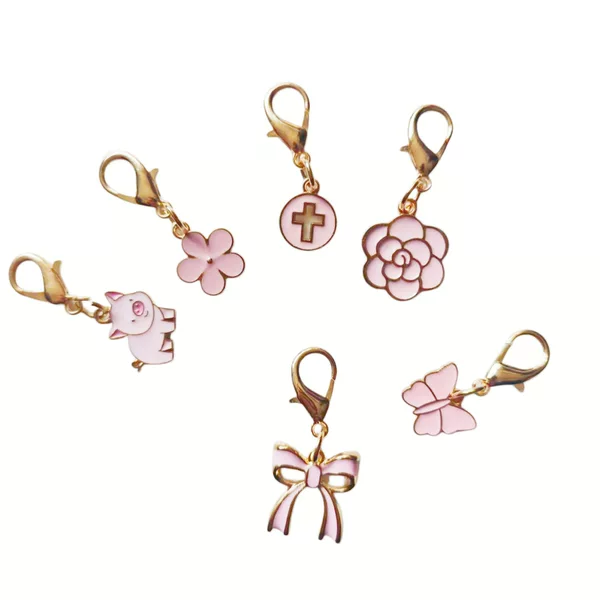 Cross-Border New Product Cross-Shaped Butterfly Lobster Clasp Pendant Pink Pendant Party Gift Bag Accessories
