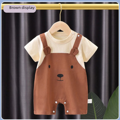 Summer pure cotton infant onesie short sleeve thin two-piece baby onesie crawling suit for newborn boys and girls