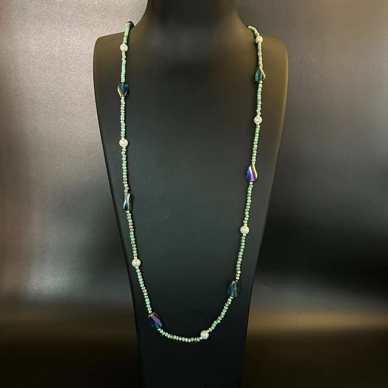 Vintage Facettierte Glasperlenkette Chinesischer Stil_voghion.com