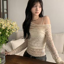 甜美小众设计感镂空短袖蕾丝T恤女夏季时尚薄款透视性感罩衫上衣