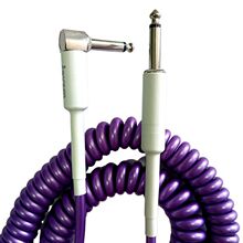 哑光白色电吉他降噪线 DC6.35拉伸弹簧乐器屏蔽线贝斯音响音频线