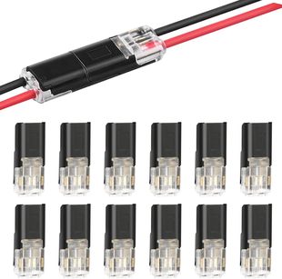 2-Pin Cable Connector Plug, 12 Pieces Car Connector