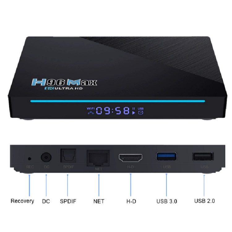 H96max Classic Black RK3566 сетевой ТВ-приставка двойной Wi-Fi Android 11.0 ТВ-бокс