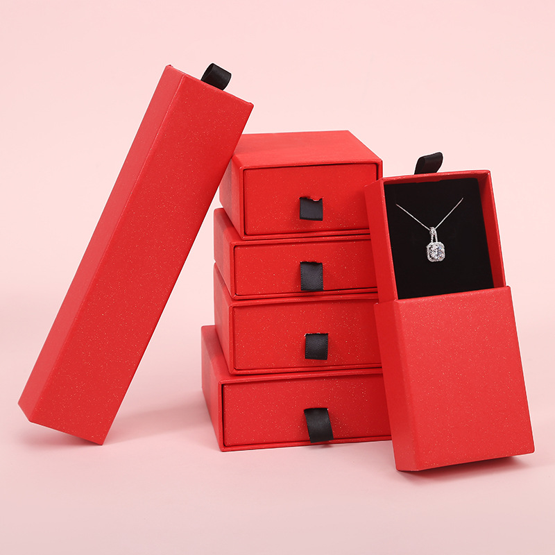 Caja de joyería con cajón extraíble para guardar collares, pendientes, anillos, colgantes, pulseras y brazaletes, caja de regalo.