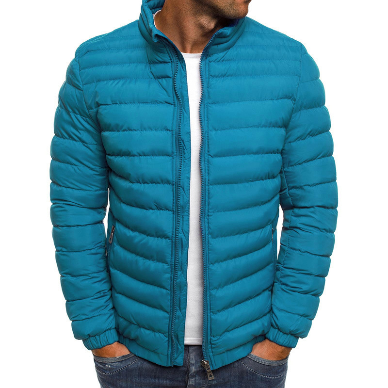 2022 European and American Autumn and Winter New Export Cross-Border Pure Color Cotton Outwears Simple and Elegant Men's Cotton Outwears Directly Supplied from the Manufacturer