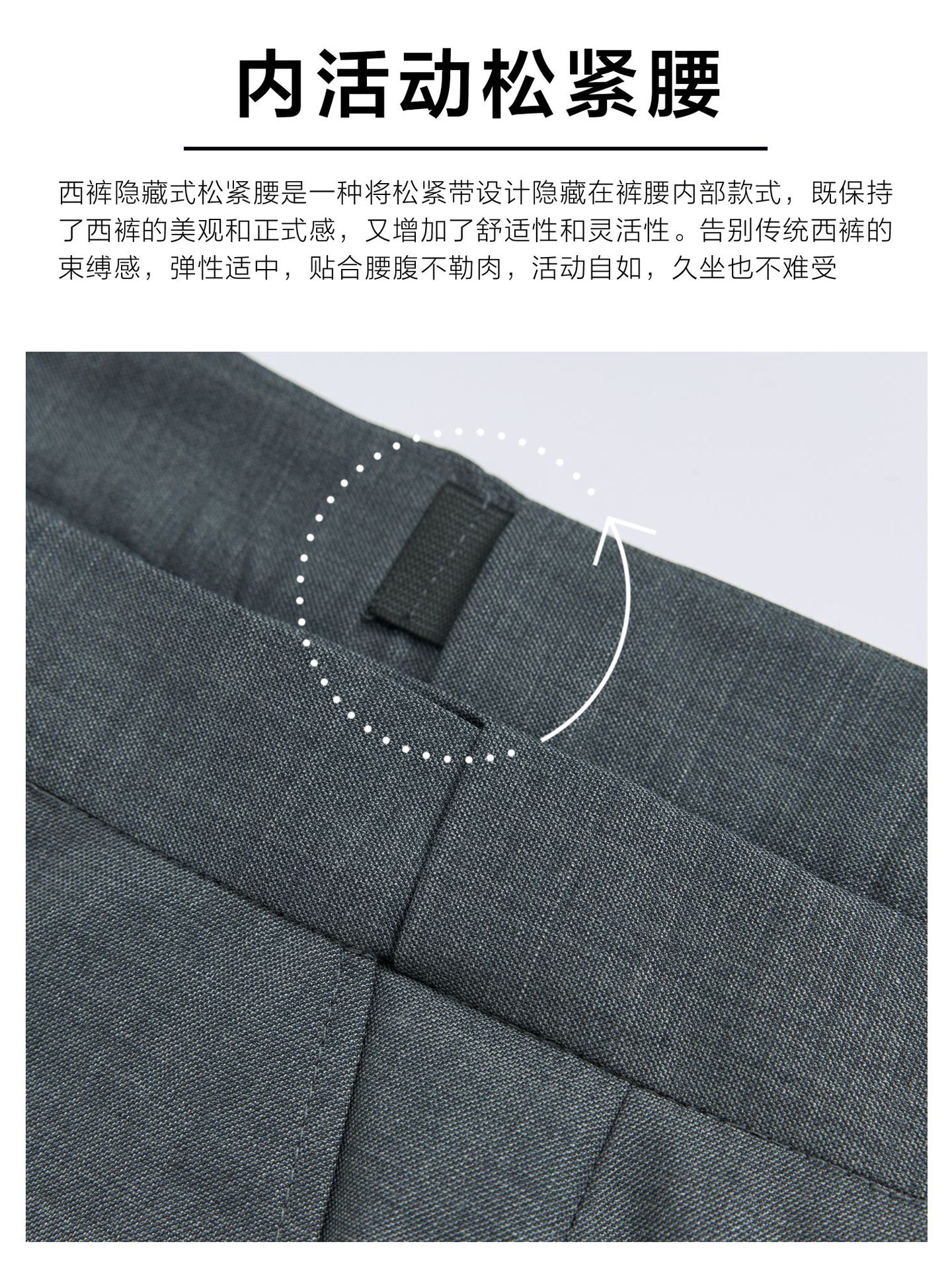 Pantalones de lana de mujer, pantalones de negocios de mujer, pantalones de trajes grises, pantalones de trajes profesionales, pantalones antiarrugas image 3