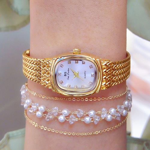BS new hot-selling factory direct sales foreign trade light luxury INS wheat ear watch simple temperament female small gold watch FA1711