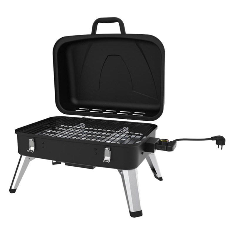 Parrilla eléctrica transfronteriza comercial escritorio portátil mini plegable pie parrilla eléctrica acampar al aire libre horno eléctrico libre de humo