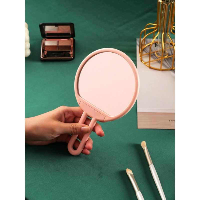 I9EK Компактное портативное маленькое зеркало со складной ручкой Портативное одностороннее ручное домашнее настольное зеркало для макияжа Изысканный и повседневный