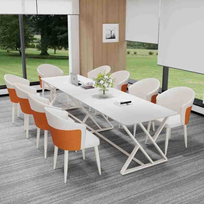 6-20 People Light Luxury Slate Conference Table Long Table Exhibition Hall Shop Reception Negotiation Desk Training Workbench