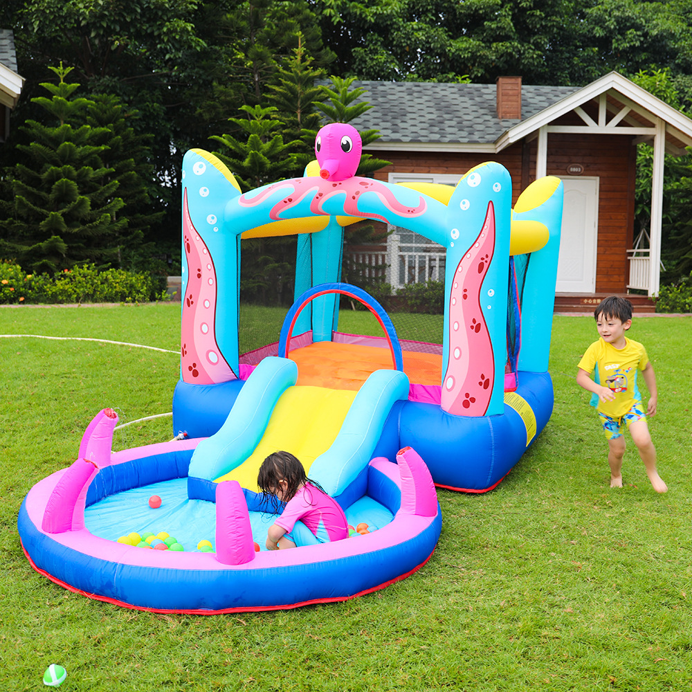 Niños castillo inflable familia interior pequeño tobogán inflable cama de salto inflable parque infantil piscina de olas