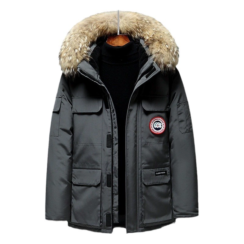 Мужской пуховик с воротником из натурального меха, мужская пара, женская зимняя спецодежда, утолщенная, теплая и морозостойкая, доставка в прямом эфире