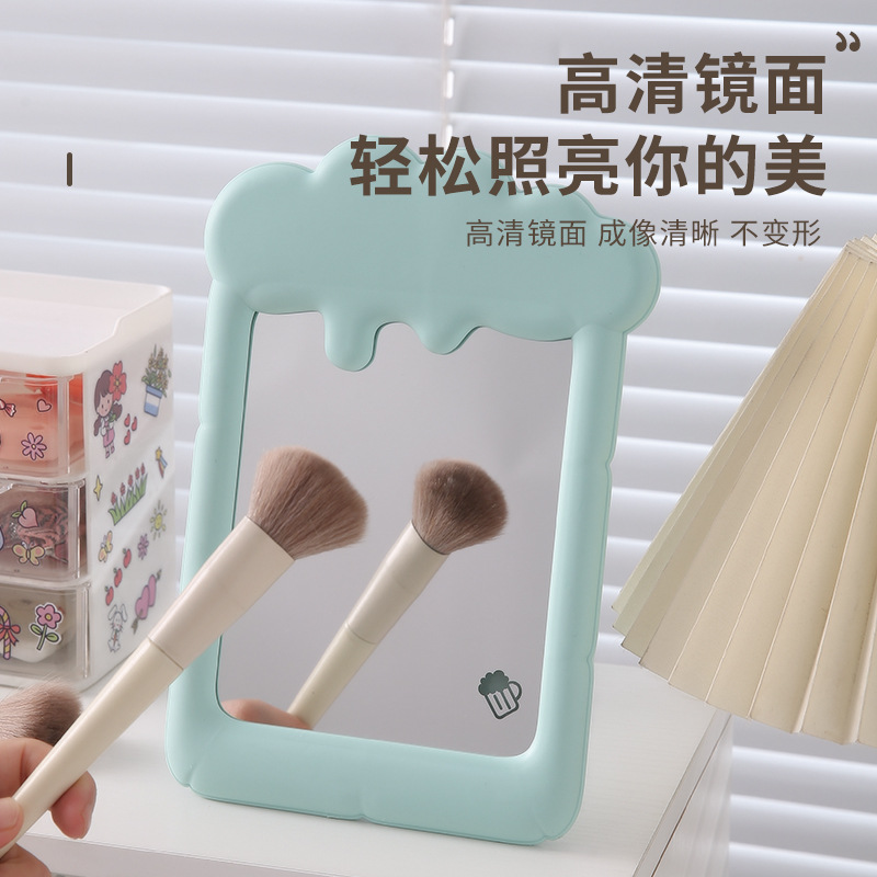 Inswind cerveza espejo de maquillaje espejo de decoración interesante dormitorio de estudiantes espejo de escritorio espejo de tocador de plástico lindo espejo pequeño