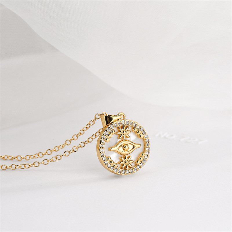 Fashion Geometric Copper Necklace Inlay Zircon Copper Necklaces