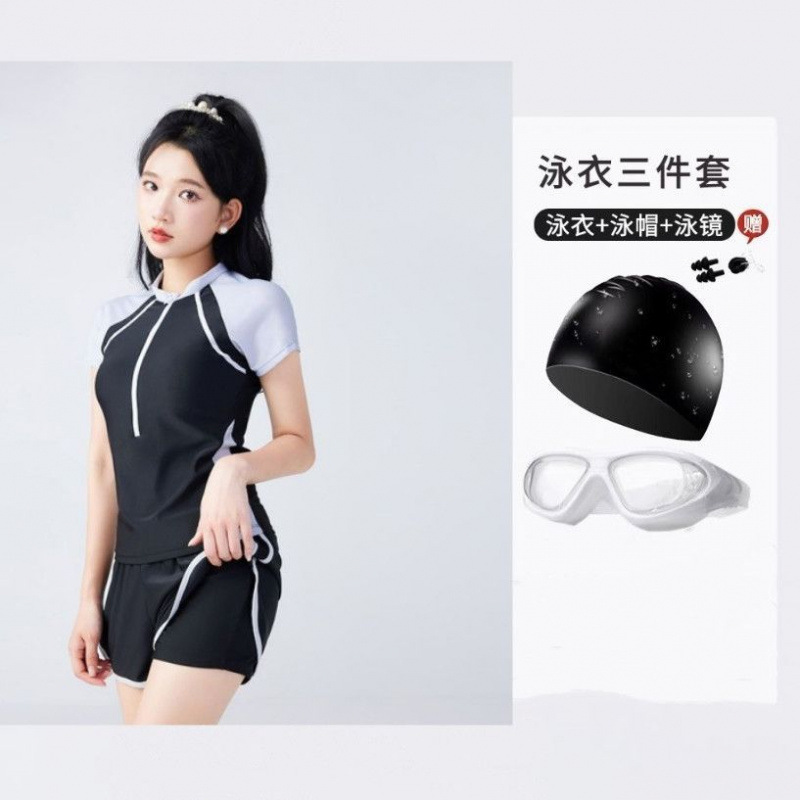 trajes de baño para mujeres divididos 2024 nuevo estereoscópico anti-secado rápido trajes de baño gordo piscina primavera fábrica de comercio de trajes de baño