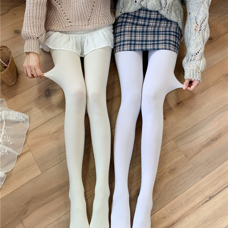 Lolita Pure White White Silk Stockings Soft Cute Jk Girl Velvet 120d Pants Dance Leggings