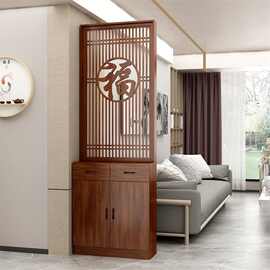 正对大门屏风隔断置物架现代简约进门入户客厅实木鞋柜玄关柜新款