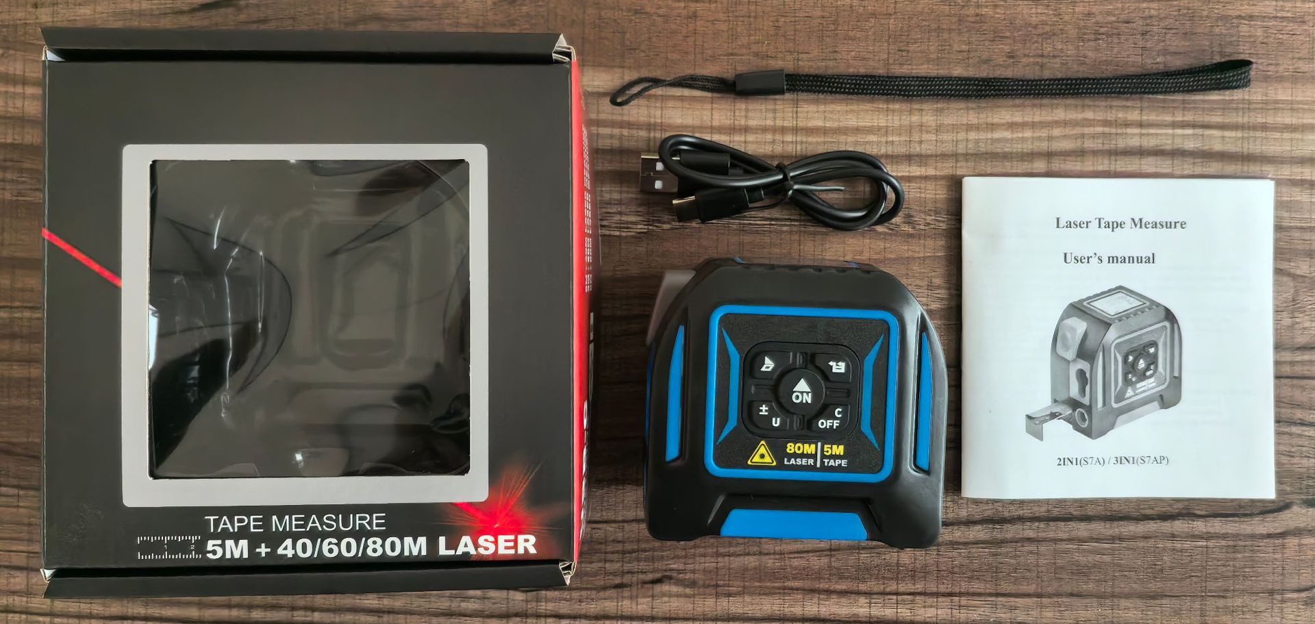 卷尺蓝色组合图