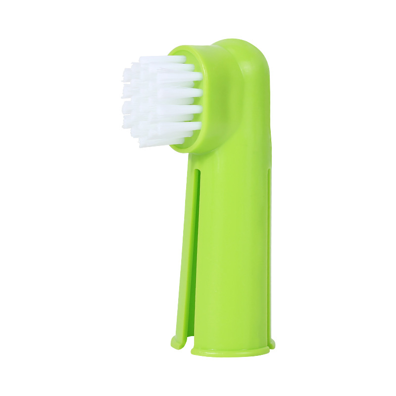 Inventario al por mayor mascotas dientes de limpieza de dedo cepillo de dientes de mango largo perros dientes orales cepillo de dedo cepillo de dientes fuente fábrica